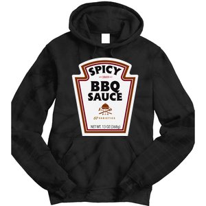 Halloween Matching Costume Spicy Bbq Sauce Bottle Label Tie Dye Hoodie