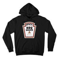 Halloween Matching Costume Spicy Bbq Sauce Bottle Label Tall Hoodie