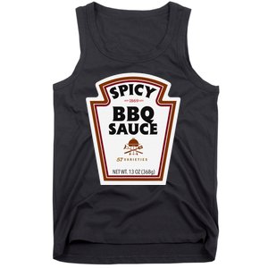 Halloween Matching Costume Spicy Bbq Sauce Bottle Label Tank Top