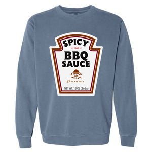 Halloween Matching Costume Spicy Bbq Sauce Bottle Label Garment-Dyed Sweatshirt