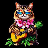 Hawaiian Maine Coon Cat Pineapple Ukulele Summer Vacation Mug