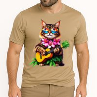 Hawaiian Maine Coon Cat Pineapple Ukulele Summer Vacation Cooling Performance Crew T-Shirt