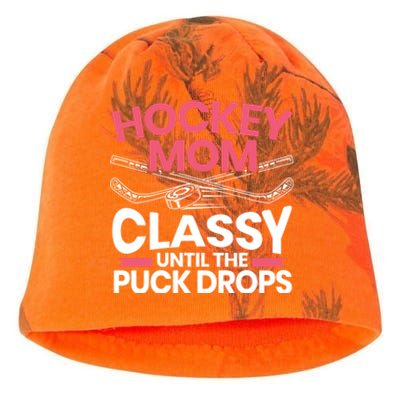 Hockey Mom Classy Until The Puck Drops Mothers Day Cute Gift Kati - Camo Knit Beanie