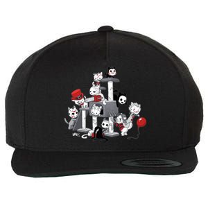 Horror Movies Cat Funny Halloween Wool Snapback Cap