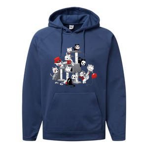 Horror Movies Cat Funny Halloween Performance Fleece Hoodie