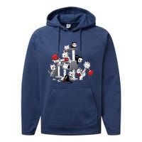 Horror Movies Cat Funny Halloween Performance Fleece Hoodie