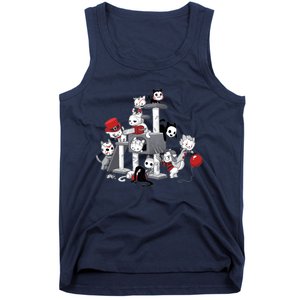 Horror Movies Cat Funny Halloween Tank Top