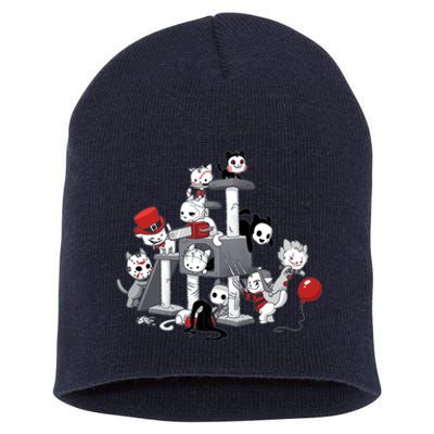 Horror Movies Cat Funny Halloween Short Acrylic Beanie