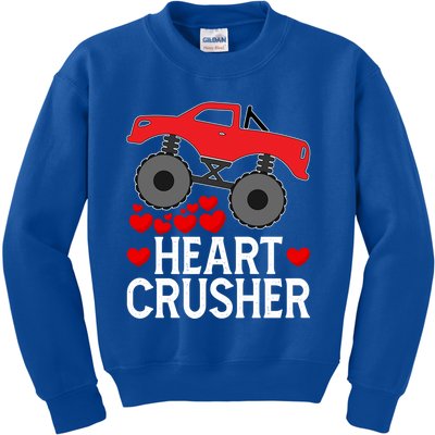 Heart Monstergifttruck Crusher Valentines Day Cute Cool Gift Kids Sweatshirt