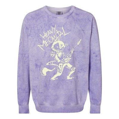 Heavy Metal Cats Gift Clothing Guitar Playing Cat Gothic Colorblast Crewneck Sweatshirt