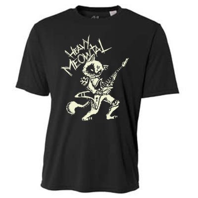 Heavy Metal Cats Gift Clothing Guitar Playing Cat Gothic Cooling Performance Crew T-Shirt