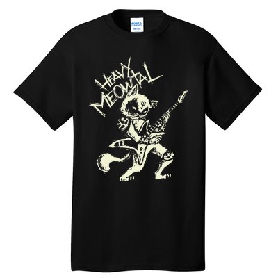 Heavy Metal Cats Gift Clothing Guitar Playing Cat Gothic Tall T-Shirt