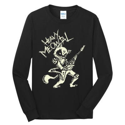 Heavy Metal Cats Gift Clothing Guitar Playing Cat Gothic Tall Long Sleeve T-Shirt