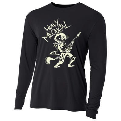 Heavy Metal Cats Gift Clothing Guitar Playing Cat Gothic Cooling Performance Long Sleeve Crew