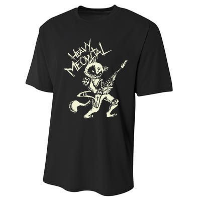 Heavy Metal Cats Gift Clothing Guitar Playing Cat Gothic Performance Sprint T-Shirt