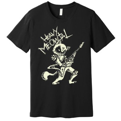 Heavy Metal Cats Gift Clothing Guitar Playing Cat Gothic Premium T-Shirt