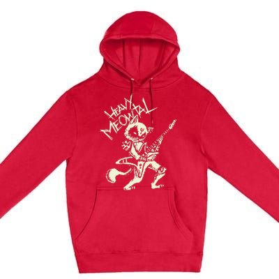 Heavy Metal Cats Gift Clothing Guitar Playing Cat Gothic Premium Pullover Hoodie