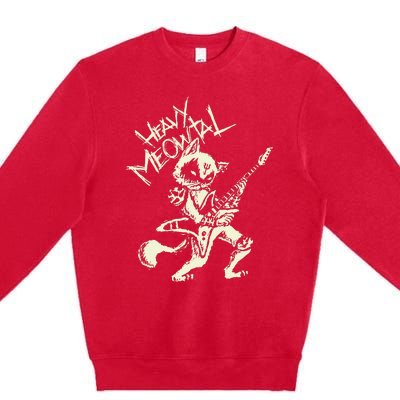 Heavy Metal Cats Gift Clothing Guitar Playing Cat Gothic Premium Crewneck Sweatshirt