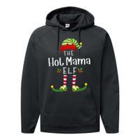 Hot Mama Christmas Elf Matching Pajama XMas Party  Performance Fleece Hoodie