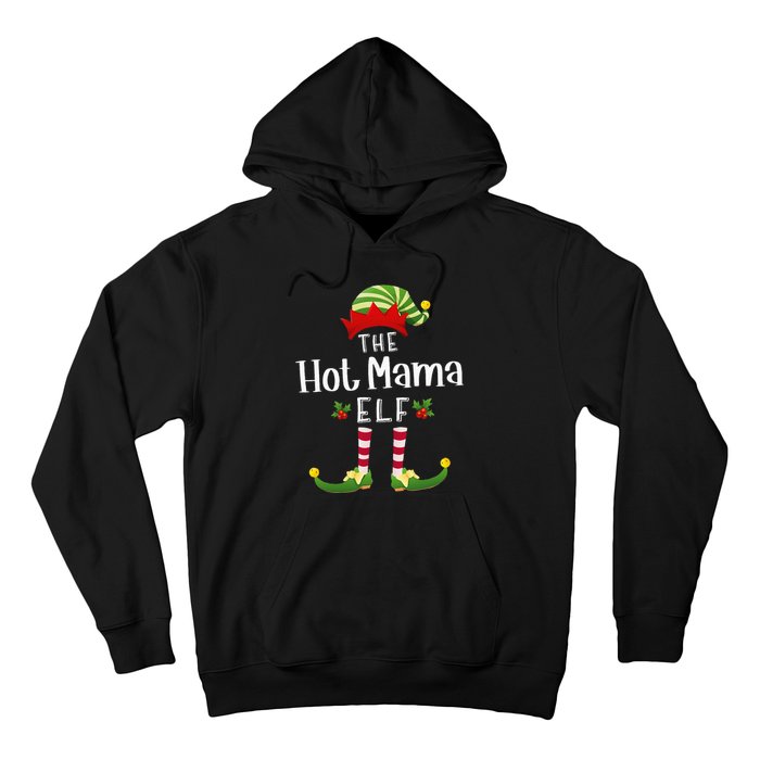 Hot Mama Christmas Elf Matching Pajama XMas Party  Hoodie