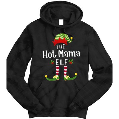 Hot Mama Christmas Elf Matching Pajama XMas Party  Tie Dye Hoodie