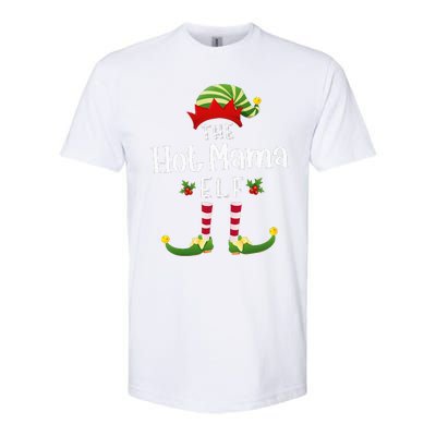 Hot Mama Christmas Elf Matching Pajama XMas Party  Softstyle® CVC T-Shirt