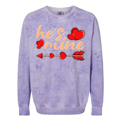 He's Mine Couple Valentine's Day Great Gift Colorblast Crewneck Sweatshirt