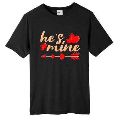 He's Mine Couple Valentine's Day Great Gift Tall Fusion ChromaSoft Performance T-Shirt