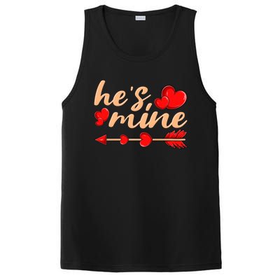 He's Mine Couple Valentine's Day Great Gift PosiCharge Competitor Tank