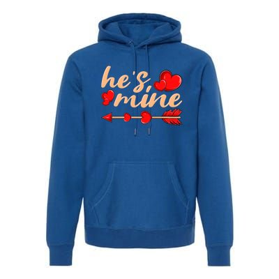 He's Mine Couple Valentine's Day Great Gift Premium Hoodie