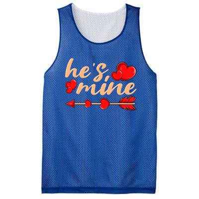 He's Mine Couple Valentine's Day Great Gift Mesh Reversible Basketball Jersey Tank