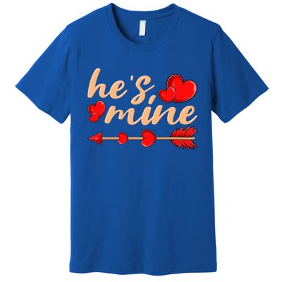 He's Mine Couple Valentine's Day Great Gift Premium T-Shirt