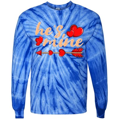 He's Mine Couple Valentine's Day Great Gift Tie-Dye Long Sleeve Shirt