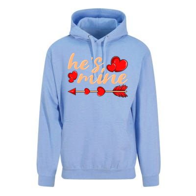 He's Mine Couple Valentine's Day Great Gift Unisex Surf Hoodie