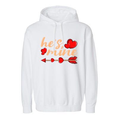 He's Mine Couple Valentine's Day Great Gift Garment-Dyed Fleece Hoodie