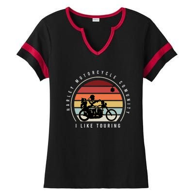 Harley Motorcycle Community Ladies Halftime Notch Neck Tee