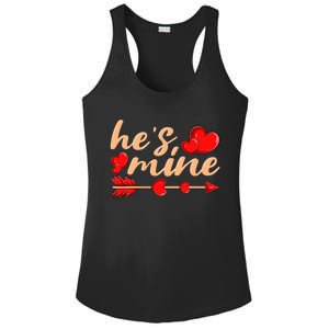 He's Mine Couple Valentine's Day Gift Ladies PosiCharge Competitor Racerback Tank