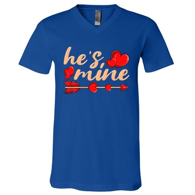 He's Mine Couple Valentine's Day Gift V-Neck T-Shirt