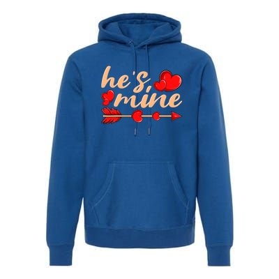 He's Mine Couple Valentine's Day Gift Premium Hoodie