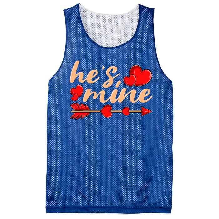 He's Mine Couple Valentine's Day Gift Mesh Reversible Basketball Jersey Tank