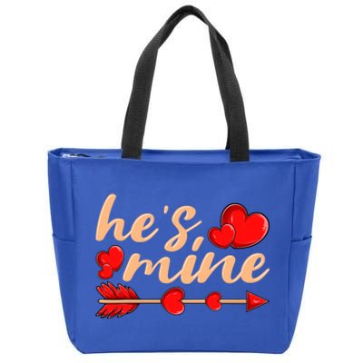 He's Mine Couple Valentine's Day Gift Zip Tote Bag