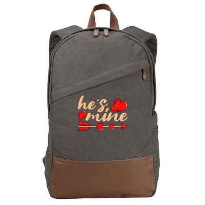 He's Mine Couple Valentine's Day Gift Cotton Canvas Backpack