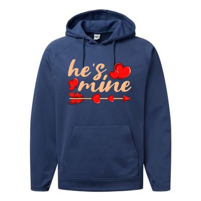 He's Mine Couple Valentine's Day Gift Performance Fleece Hoodie