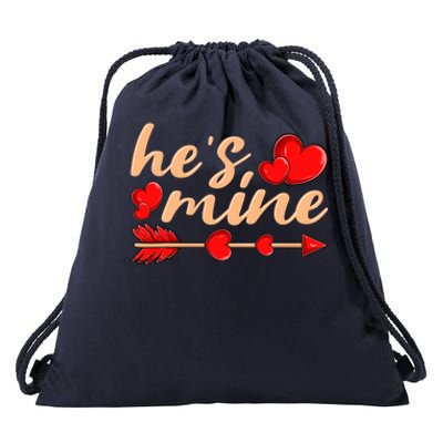 He's Mine Couple Valentine's Day Gift Drawstring Bag