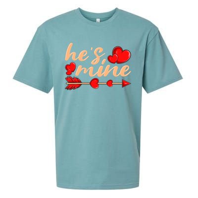 He's Mine Couple Valentine's Day Gift Sueded Cloud Jersey T-Shirt