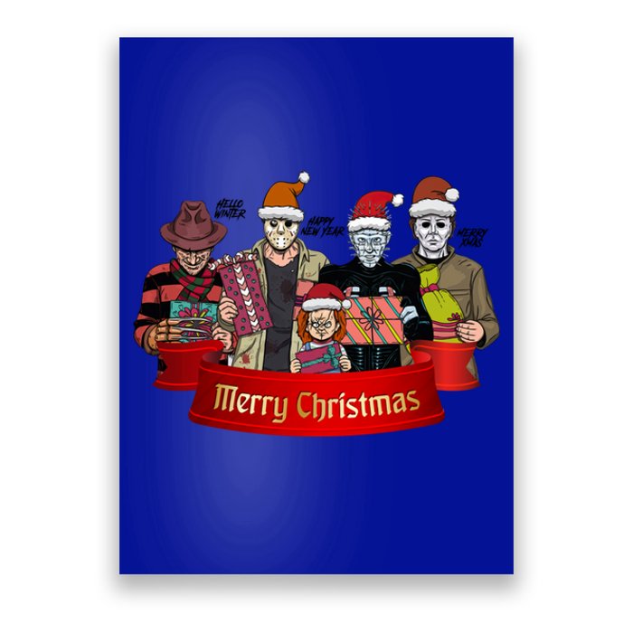 Horror Merry Christmas Halloween Friends Funny Costume Great Gift Poster