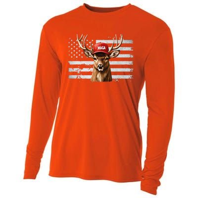 Hunting Maga Camouflage Usa Flag Deer Hunting Season Cooling Performance Long Sleeve Crew