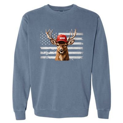 Hunting Maga Camouflage Usa Flag Deer Hunting Season Garment-Dyed Sweatshirt