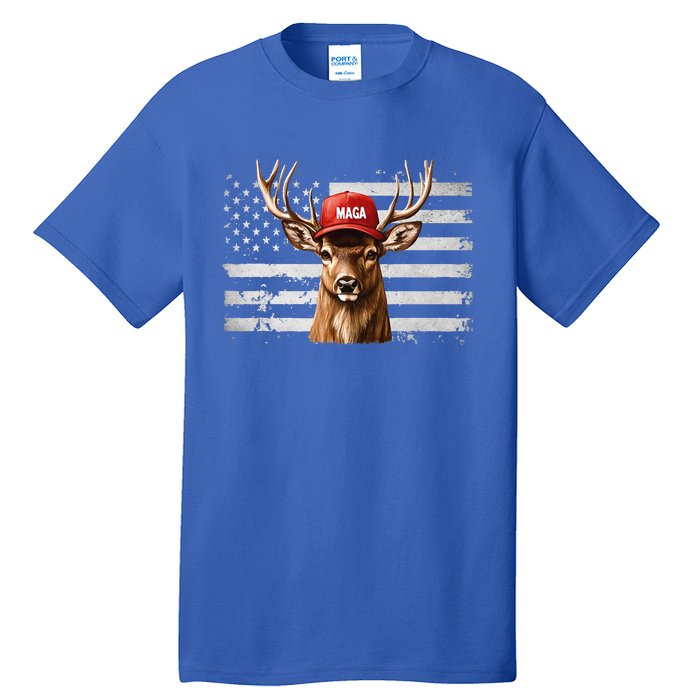 Hunting Maga Camouflage Usa Flag Deer Hunting Season Tall T-Shirt