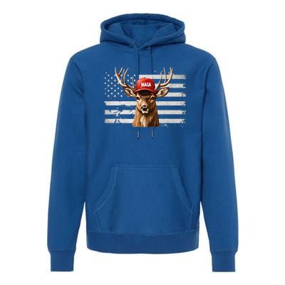 Hunting Maga Camouflage Usa Flag Deer Hunting Season Premium Hoodie